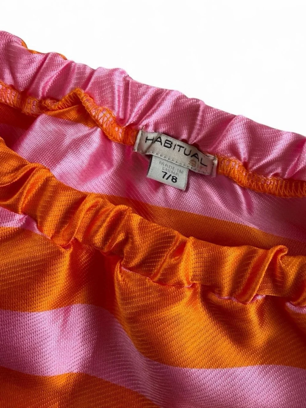 Habitual Orange & Pink Striped Puff Sleeve Dance Set